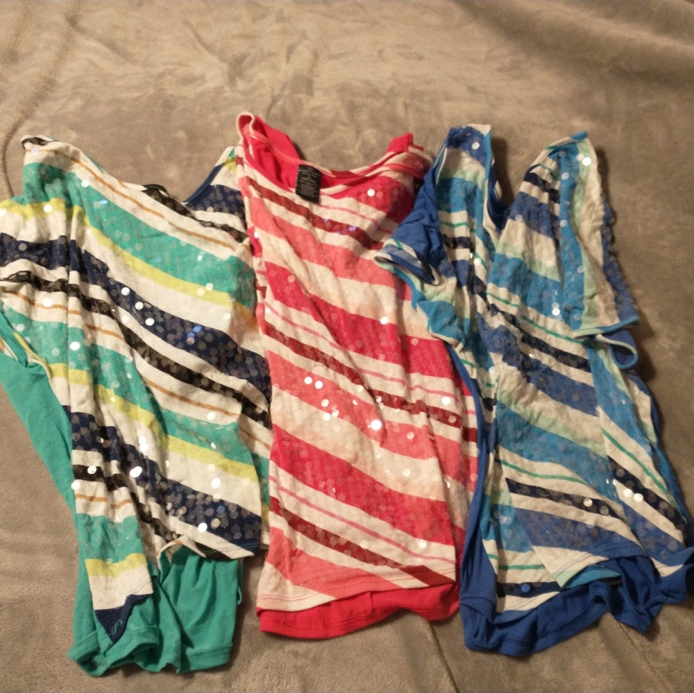 3 Cold-shoulder Sequin Tops